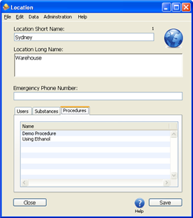 Edit Locations Window