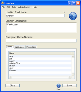 Edit Locations Window