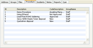 User Procedure Panel