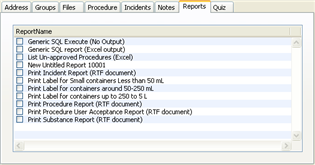 User Reports Panel