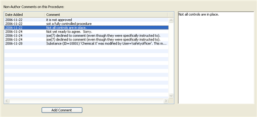 Comments Panel