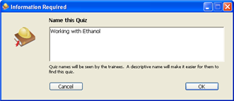 Quiz Name Window